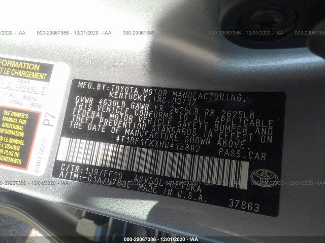 Photo 8 VIN: 4T1BF1FKXHU415882 - TOYOTA CAMRY 