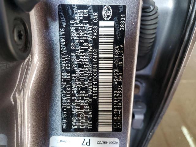 Photo 9 VIN: 4T1BF1FKXHU416403 - TOYOTA CAMRY LE 