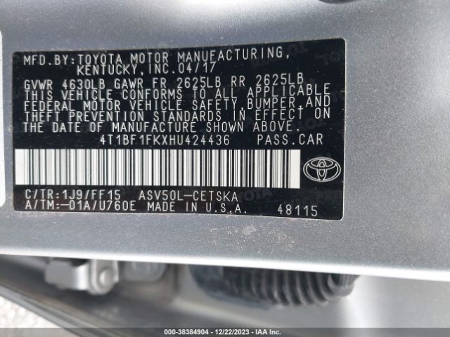 Photo 8 VIN: 4T1BF1FKXHU424436 - TOYOTA CAMRY 