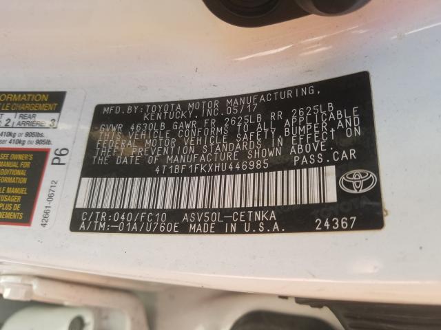 Photo 9 VIN: 4T1BF1FKXHU446985 - TOYOTA CAMRY LE 