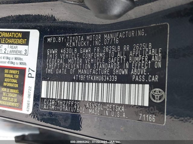 Photo 8 VIN: 4T1BF1FKXHU634339 - TOYOTA CAMRY 