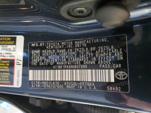 Photo 12 VIN: 4T1BF1FKXHU657099 - TOYOTA CAMRY LE 