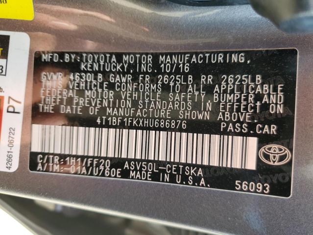 Photo 12 VIN: 4T1BF1FKXHU686876 - TOYOTA CAMRY LE 