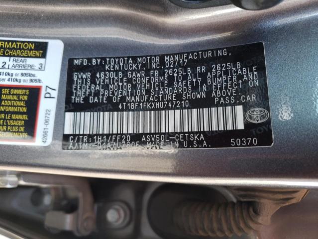 Photo 12 VIN: 4T1BF1FKXHU747210 - TOYOTA CAMRY LE 