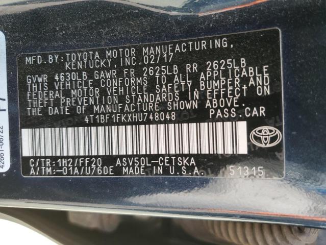 Photo 11 VIN: 4T1BF1FKXHU748048 - TOYOTA CAMRY LE 