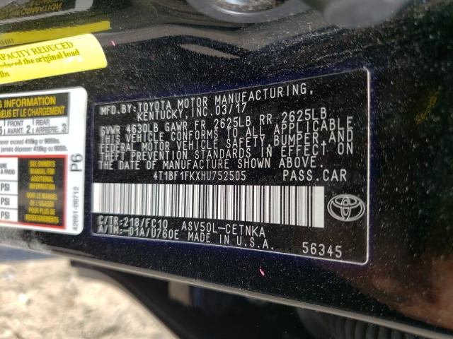 Photo 9 VIN: 4T1BF1FKXHU752505 - TOYOTA CAMRY LE 