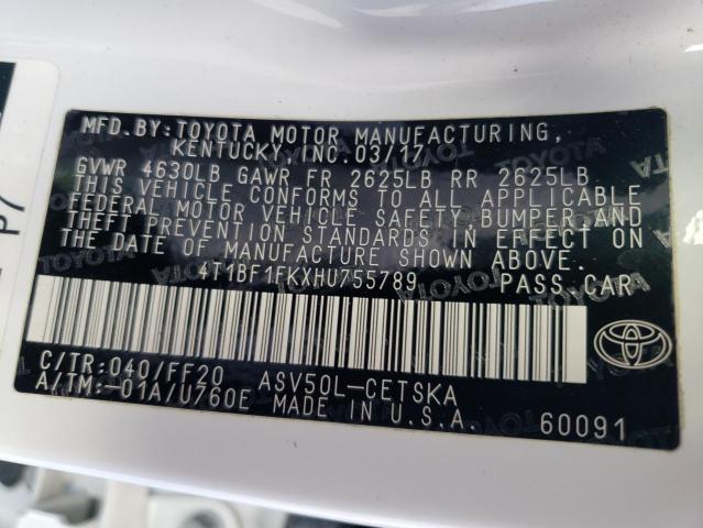 Photo 9 VIN: 4T1BF1FKXHU755789 - TOYOTA CAMRY LE 