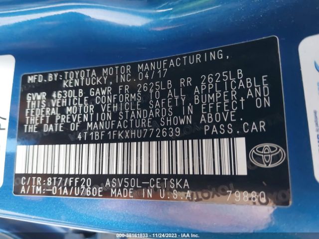 Photo 8 VIN: 4T1BF1FKXHU772639 - TOYOTA CAMRY 