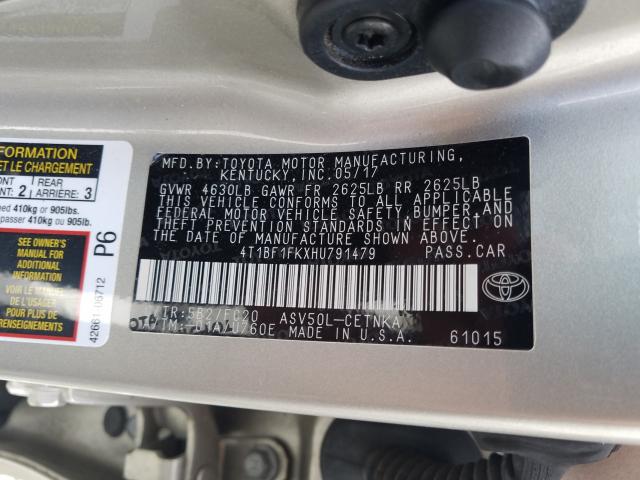 Photo 9 VIN: 4T1BF1FKXHU791479 - TOYOTA CAMRY LE 