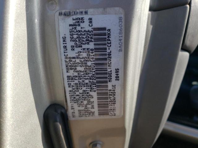 Photo 12 VIN: 4T1BF22K1YU114140 - TOYOTA CAMRY LE 