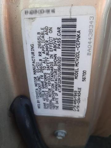 Photo 11 VIN: 4T1BF22K31U966320 - TOYOTA CAMRY 