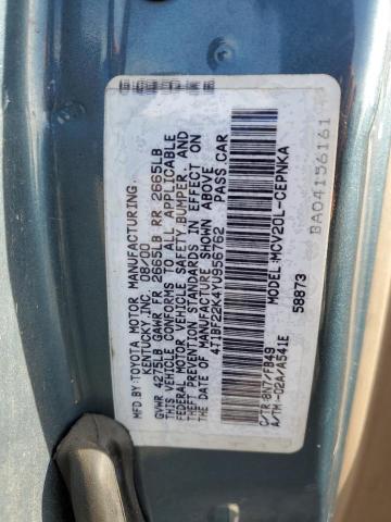 Photo 12 VIN: 4T1BF22K4YU956762 - TOYOTA CAMRY LE 