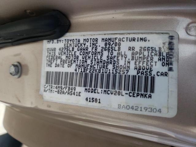 Photo 11 VIN: 4T1BF22K81U115257 - TOYOTA CAMRY 