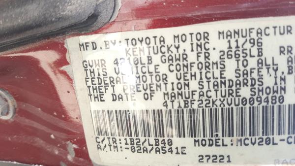 Photo 1 VIN: 4T1BF22KXVU009480 - TOYOTA CAMRY 