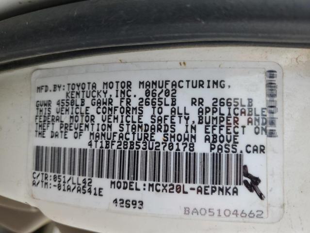 Photo 11 VIN: 4T1BF28B53U270178 - TOYOTA AVALON 