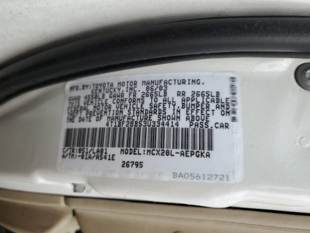 Photo 12 VIN: 4T1BF28B53U334414 - TOYOTA AVALON 