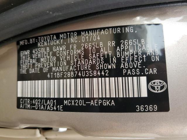 Photo 11 VIN: 4T1BF28B74U358442 - TOYOTA AVALON XL 