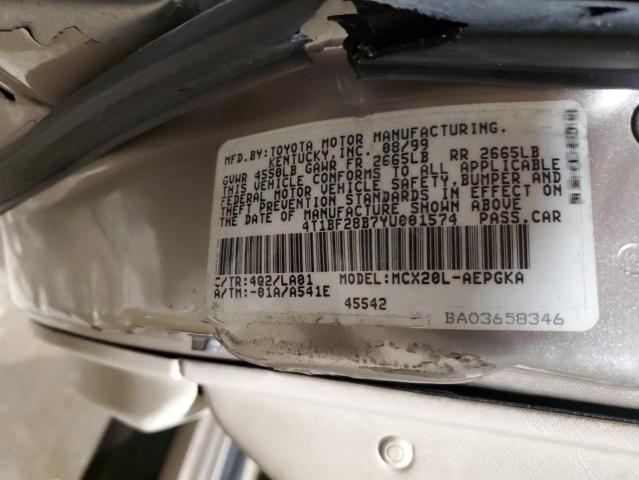 Photo 11 VIN: 4T1BF28B7YU001574 - TOYOTA AVALON XL 