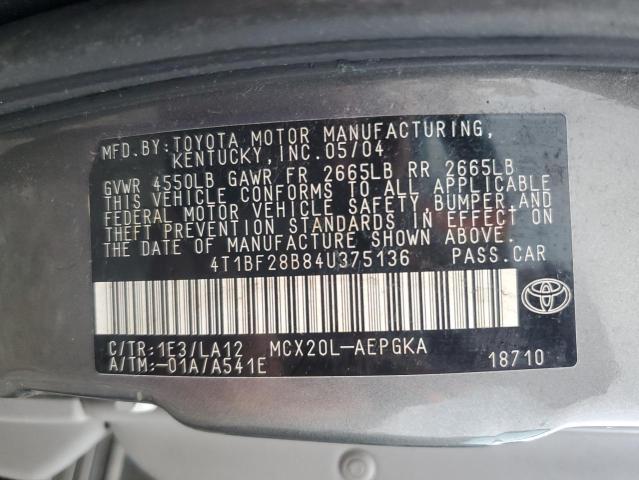 Photo 12 VIN: 4T1BF28B84U375136 - TOYOTA AVALON 