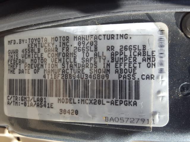 Photo 9 VIN: 4T1BF28B94U346809 - TOYOTA AVALON 