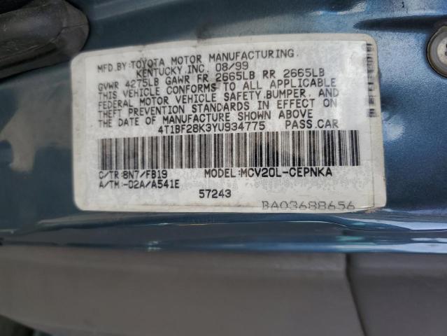 Photo 11 VIN: 4T1BF28K3YU934775 - TOYOTA CAMRY 