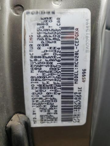 Photo 9 VIN: 4T1BF28K5YU101124 - TOYOTA CAMRY LE 