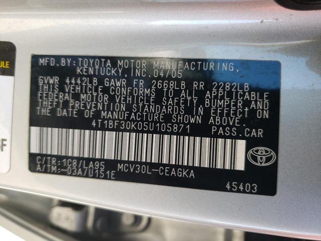 Photo 12 VIN: 4T1BF30K05U105871 - TOYOTA CAMRY LE 