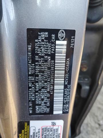 Photo 11 VIN: 4T1BF30K05U598208 - TOYOTA CAMRY LE 