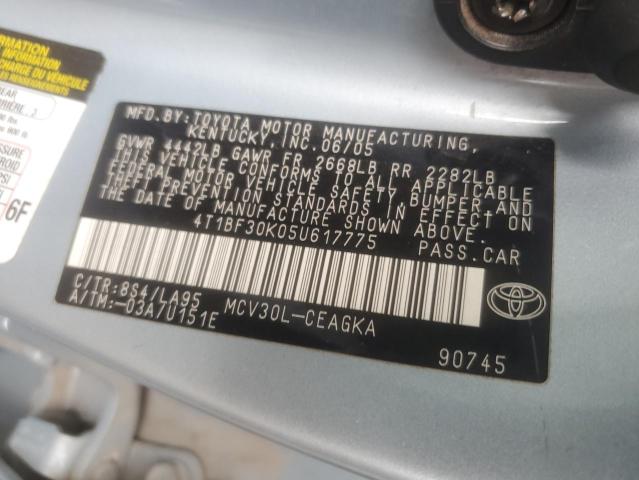 Photo 11 VIN: 4T1BF30K05U617775 - TOYOTA CAMRY LE 