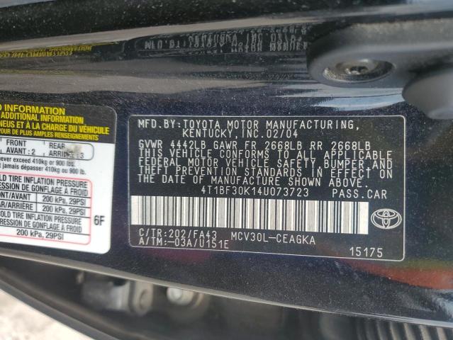 Photo 11 VIN: 4T1BF30K14U073723 - TOYOTA CAMRY LE 