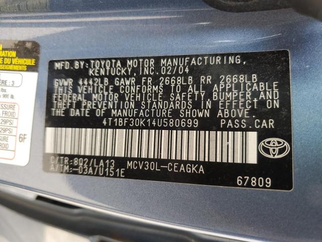 Photo 11 VIN: 4T1BF30K14U580699 - TOYOTA CAMRY LE 