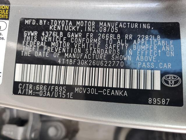 Photo 11 VIN: 4T1BF30K26U622770 - TOYOTA CAMRY LE 