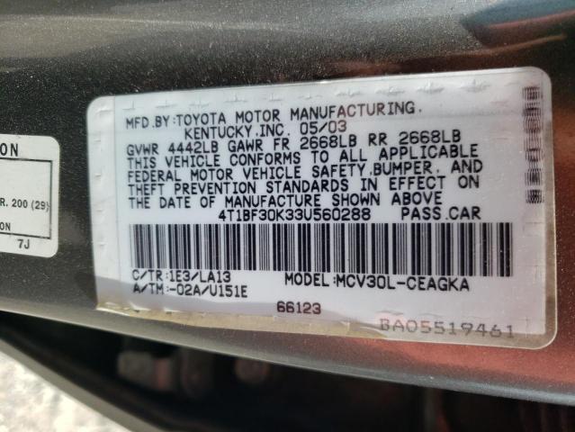 Photo 12 VIN: 4T1BF30K33U560288 - TOYOTA CAMRY LE 