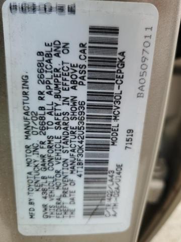 Photo 11 VIN: 4T1BF30K42U536936 - TOYOTA CAMRY 