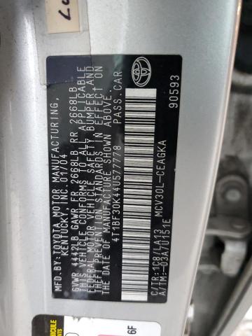 Photo 11 VIN: 4T1BF30K44U577778 - TOYOTA CAMRY LE 