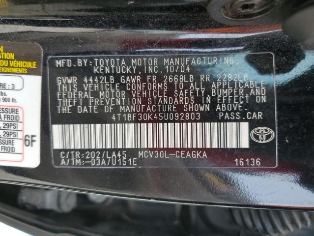 Photo 11 VIN: 4T1BF30K45U092803 - TOYOTA CAMRY LE 