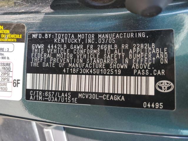 Photo 11 VIN: 4T1BF30K45U102519 - TOYOTA CAMRY LE 