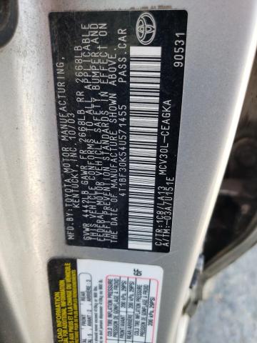 Photo 11 VIN: 4T1BF30K54U571455 - TOYOTA CAMRY LE 