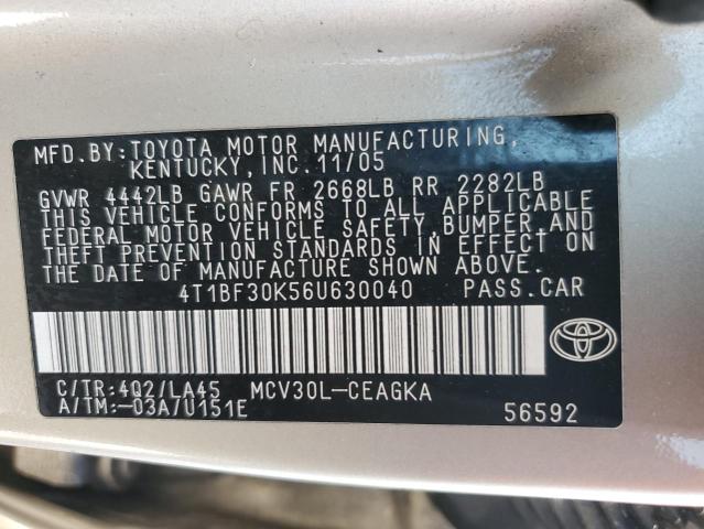 Photo 11 VIN: 4T1BF30K56U630040 - TOYOTA CAMRY 