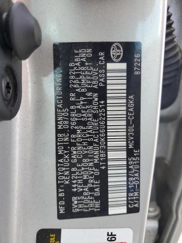 Photo 12 VIN: 4T1BF30K66U622514 - TOYOTA CAMRY LE 