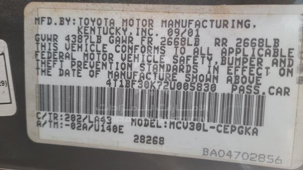 Photo 2 VIN: 4T1BF30K72U005830 - TOYOTA CAMRY 