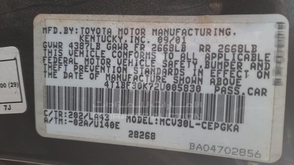 Photo 3 VIN: 4T1BF30K72U005830 - TOYOTA CAMRY 