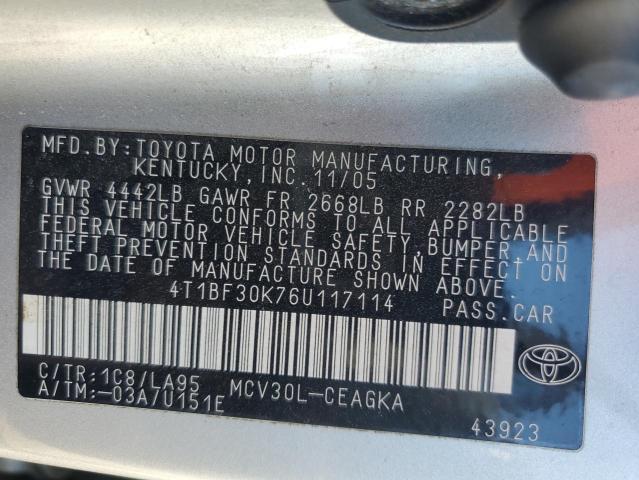 Photo 11 VIN: 4T1BF30K76U117114 - TOYOTA CAMRY 