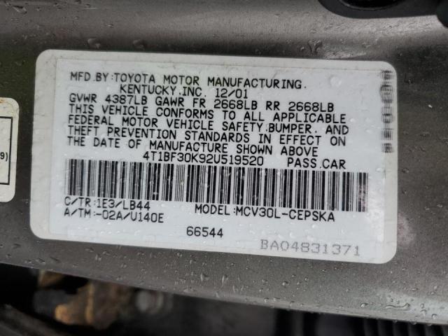 Photo 9 VIN: 4T1BF30K92U519520 - TOYOTA CAMRY LE 