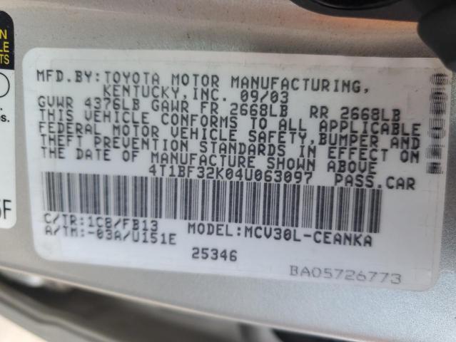 Photo 11 VIN: 4T1BF32K04U063097 - TOYOTA CAMRY LE 