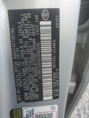 Photo 11 VIN: 4T1BF32K05U596326 - TOYOTA CAMRY LE 