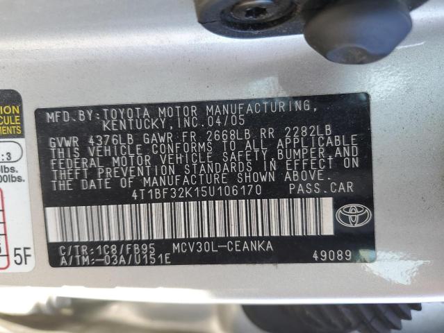 Photo 11 VIN: 4T1BF32K15U106170 - TOYOTA CAMRY 