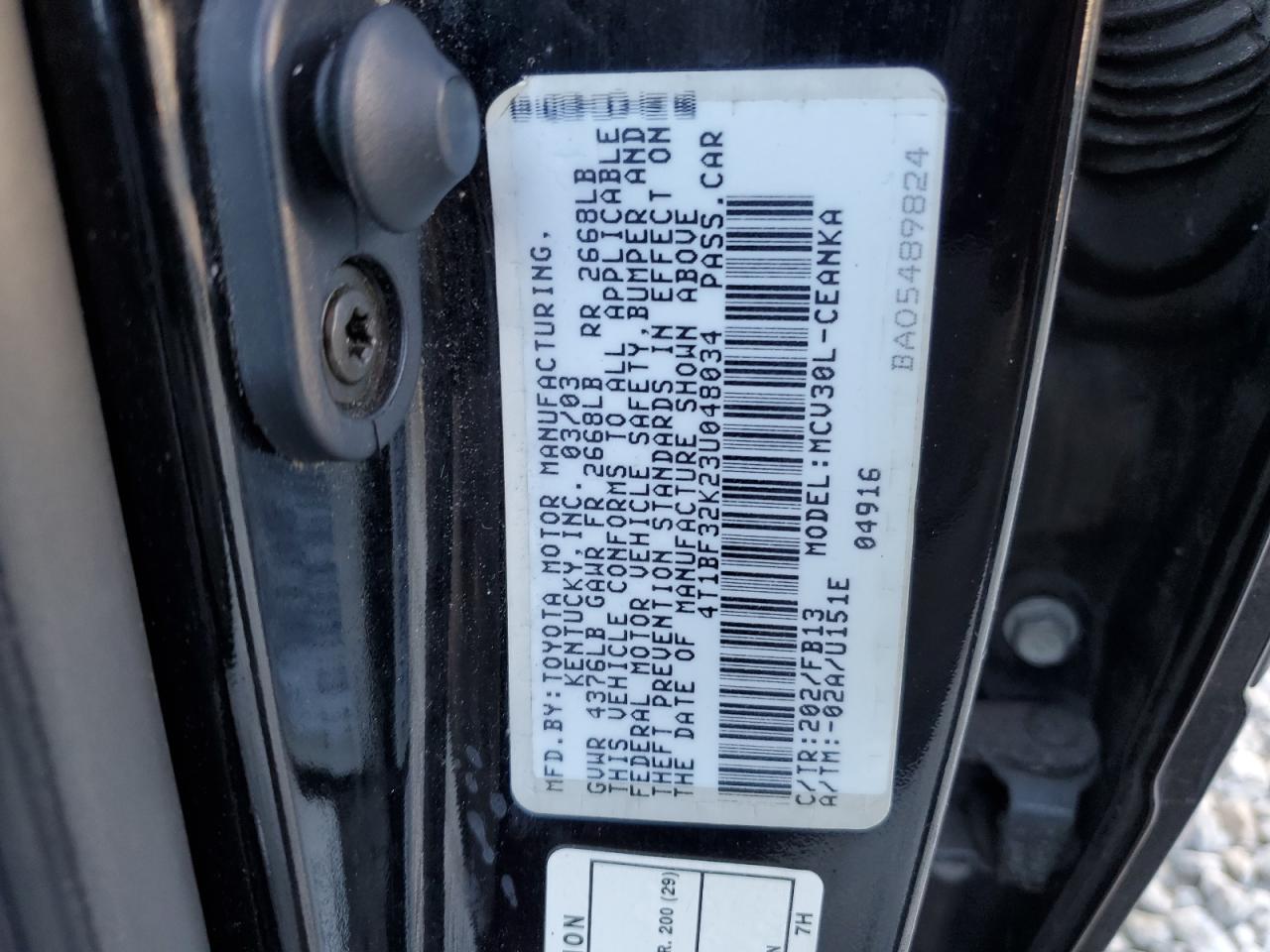 Photo 12 VIN: 4T1BF32K23U048034 - TOYOTA CAMRY 