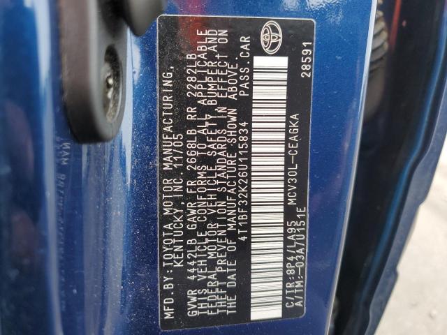 Photo 12 VIN: 4T1BF32K26U115834 - TOYOTA CAMRY 