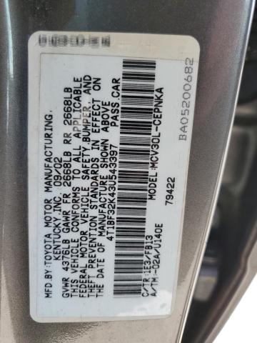 Photo 11 VIN: 4T1BF32K43U543397 - TOYOTA CAMRY 